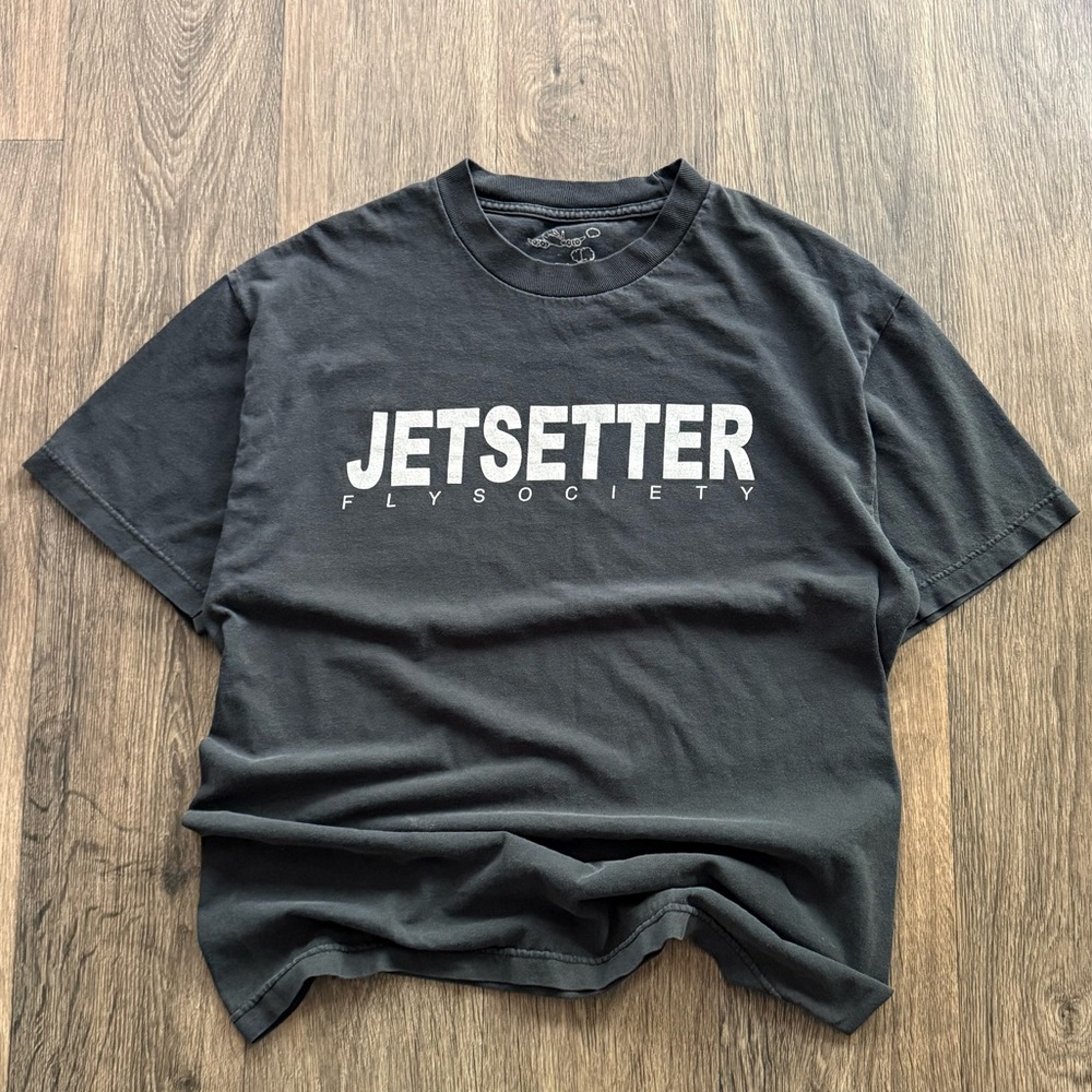 Vintage Fly Society Black Short Sleeve Jetsetter Tee Curren$y passport Fly Large